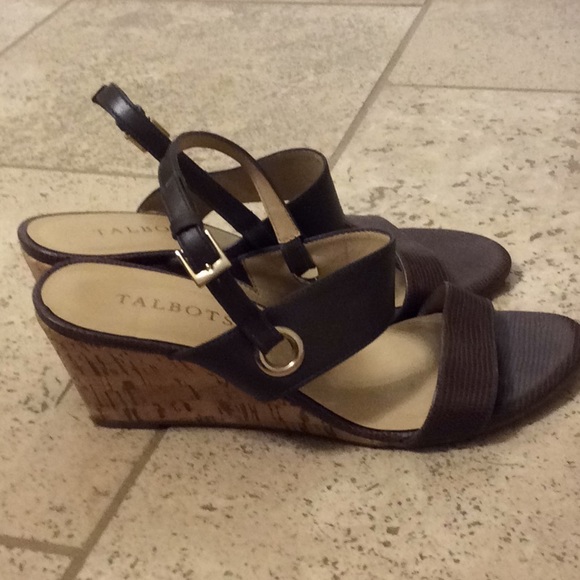 Talbots Cork Leather Sling Back Sandals - Picture 2 of 6